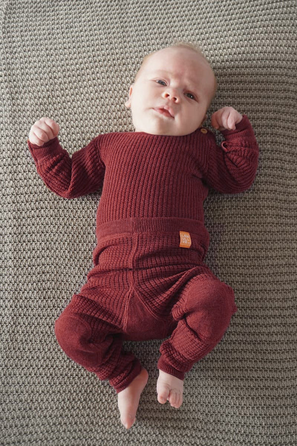 Lanullva Havbris Wool Tights Baby, Mahogany