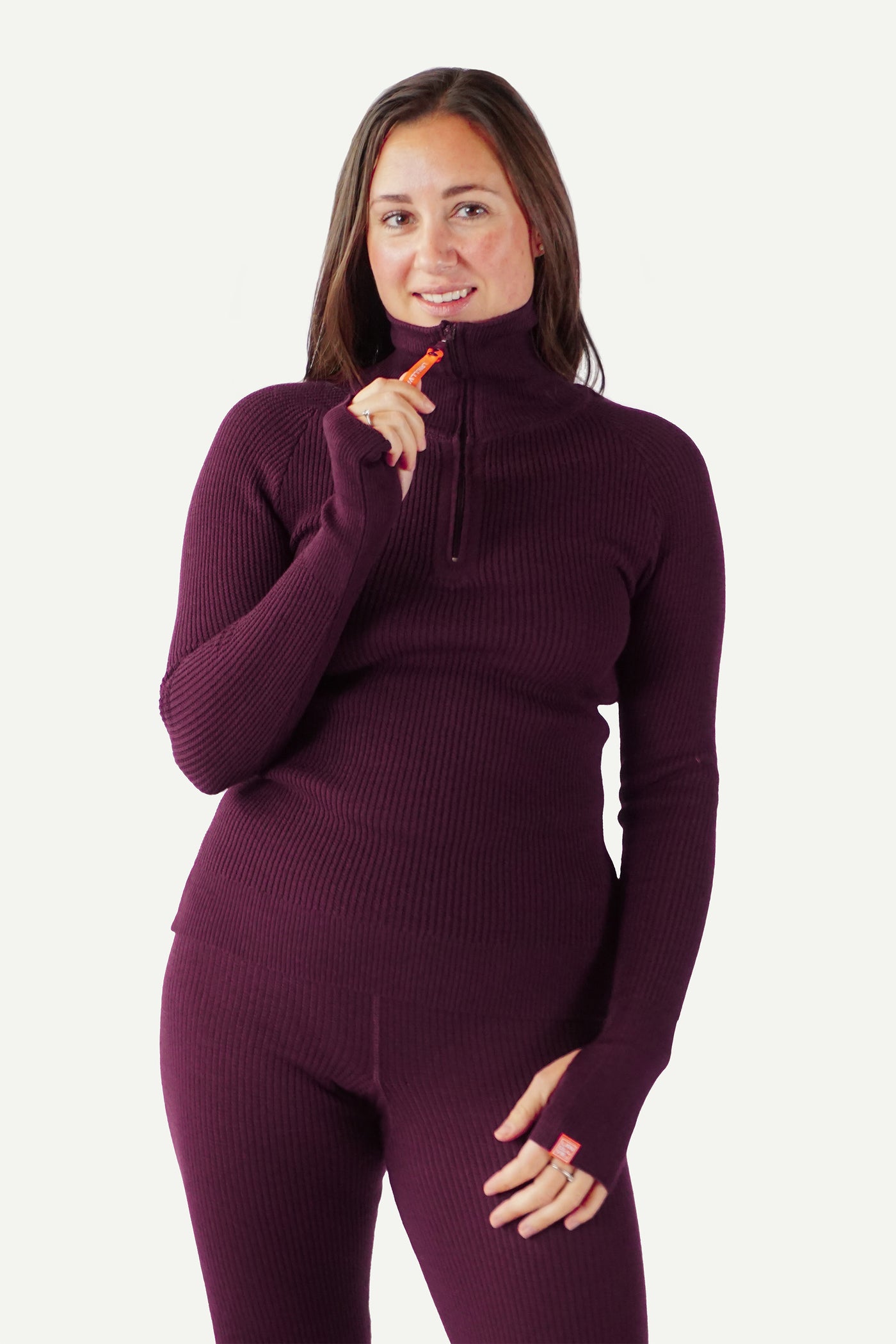 Lanullva Havbris 2.0 Ulltrøye Half Zip, Plomme
