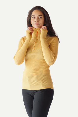 Lanullva Havbris 2.0 Ulltrøye Half Zip, Smørblomst