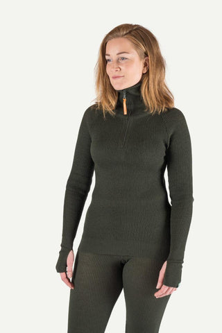 Lanullva Anti-Tex 2.0 Half Zip Ulltrøye, Oliven grønn-Lanullva