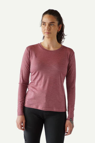 Lanullva Basic T-Skjorte Dame Long Sleeve, Lyng Rosa-Lanullva