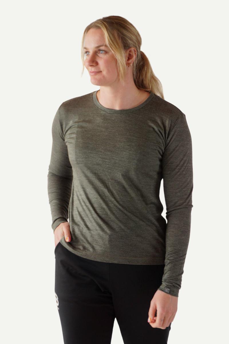 Lanullva Basic T-Skjorte Dame Long Sleeve, Myr-Lanullva