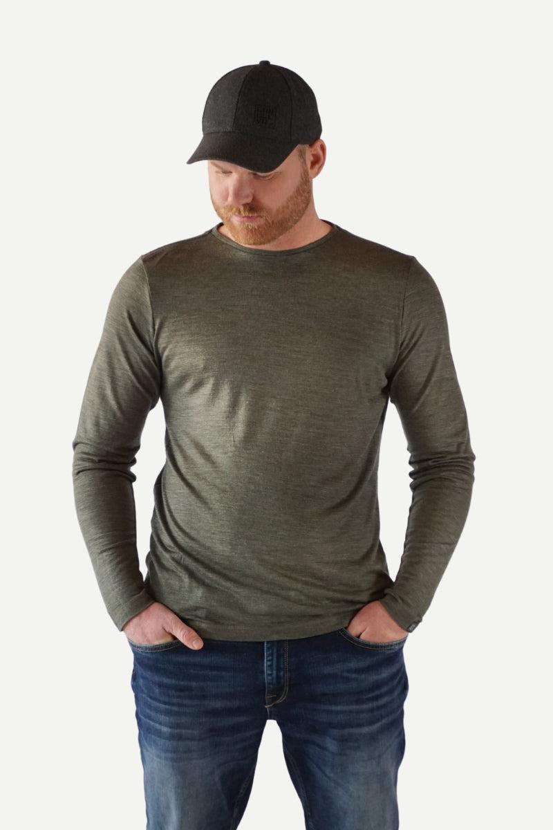 Lanullva Basic T-Skjorte Herre Long Sleeve, Myr-Lanullva