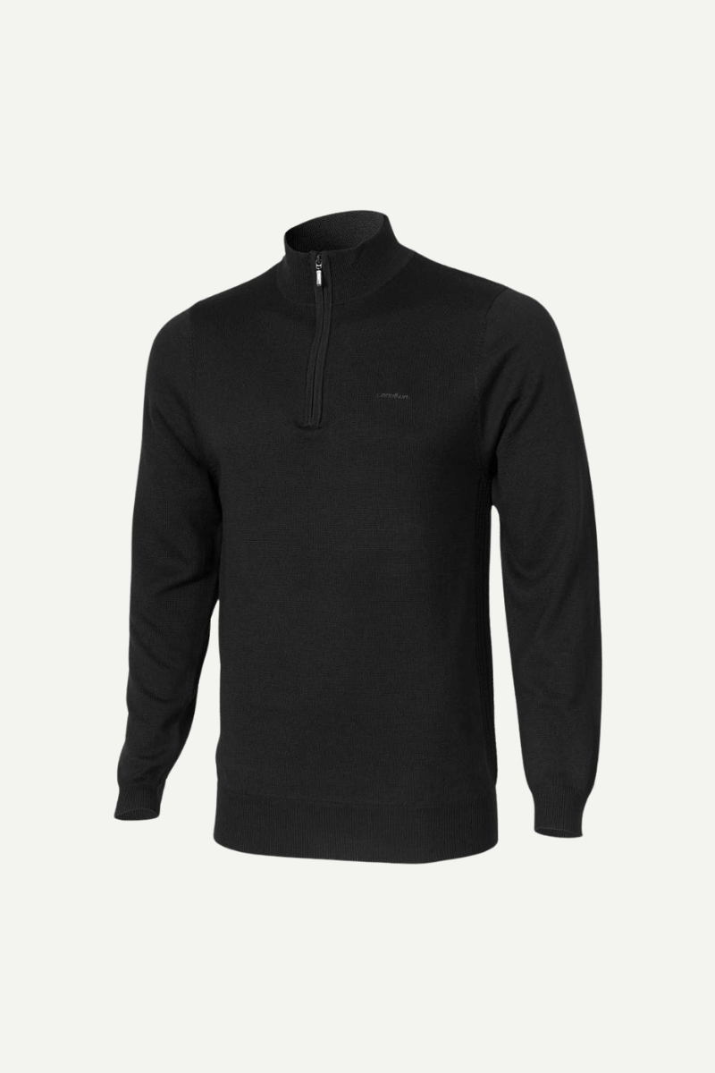 Lanullva Classic 2.0 Wool Sweater Half Zip, Black