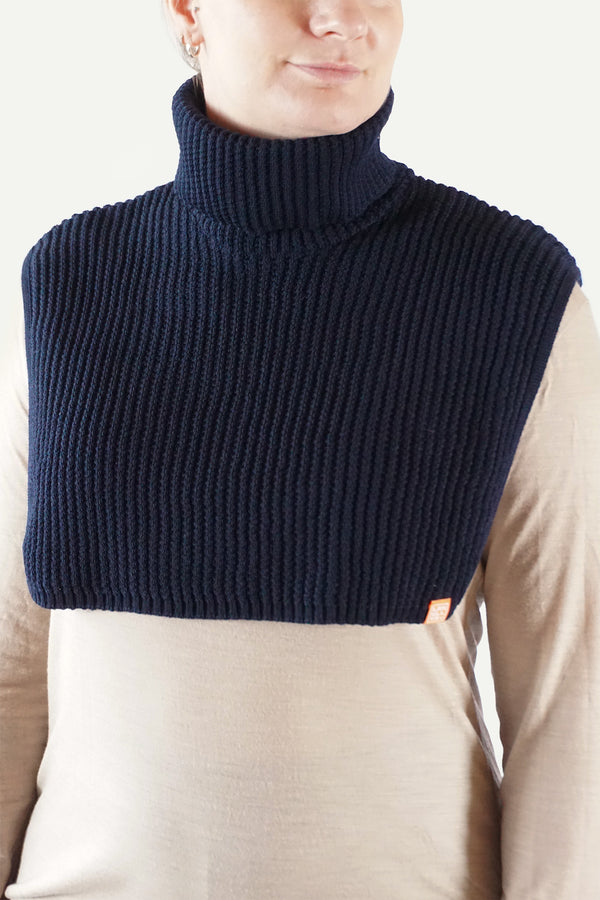 Lanullva Merino Neck Warmer, Midnight Blue
