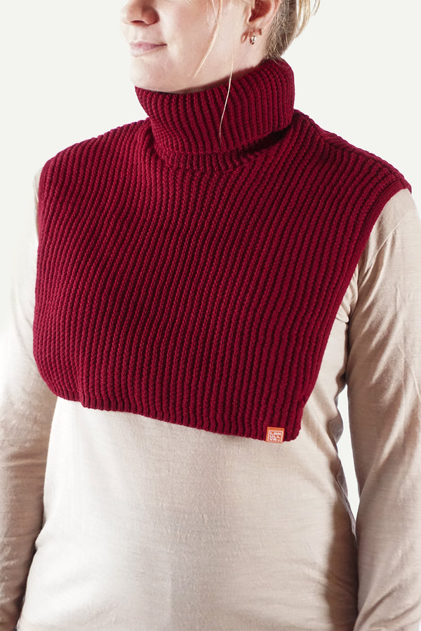 Lanullva Merino Neck Warmer, Burgundy