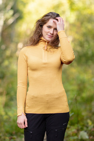 Lanullva Havbris 2.0 Ulltrøye Half Zip, Smørblomst