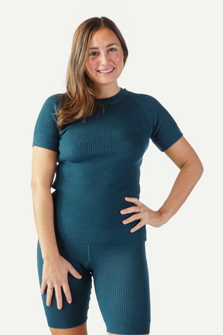 Lanullva Havbris 2.0 Ull T-skjorte, Bergblå