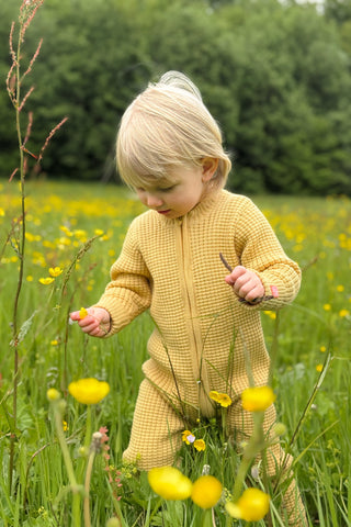 Lanullva Hustadvika 2.0 Barnedress Zip, Smørblomst