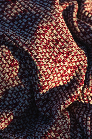 Lanullva Mønsterstrikket Ullgenser Crewneck, Vinrød