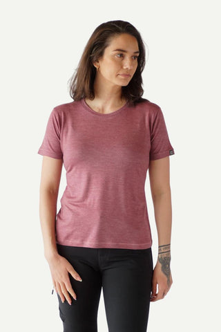 Lanullva Ull t-skjorte dame - Basic t-skjorte dame, lyng rosa - Merino Tencel