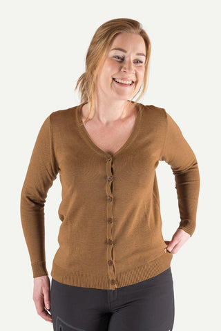 Lanullva Klassisk 2.0 Ullcardigan Dame, Nutmeg